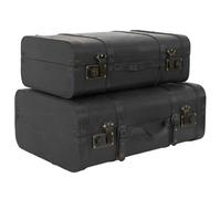 HOME DECO FACTORY - HD1916 Baúl Vintage de Madera Natural - Almacenamiento Práctico y Estético - Set de 2 Tamaños - Dimensiones 20 x 53 x 38 cm - Color Marrón