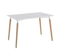 HOME DECO FACTORY - HD3211 Mesa Rectangular de Madera y Metal - Diseño Bicolor - para Comedor - Dimensiones 115,10 x 75,20 x 76 cm - Color Blanco