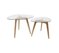 THE HOME DECO FACTORY CMHD3212 Set 2 MESAS Nido Cristal, Madera, 60 x 45 x 43 cm