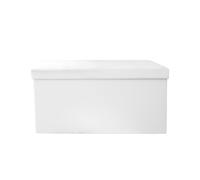HOME DECO FACTORY - HD3406 Baúl Banco Plegable en PU - Diseño Práctico y Ahorro de Espacio - Diseñado para Almacenamiento - Dimensiones 76 x 37,5 x 37,5 cm - Color Blanco