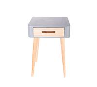 HOME DECO FACTORY - HD3740, Mesita de Noche de Madera MDF con 1 Cajón, Diseño Escandinavo Moderno, Ideal para Salón o Dormitorio, Color Gris, Dimensiones 35x35x48 cm