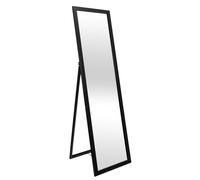 HOME DECO FACTORY, HD4252, Espejo de pie Negro 124 cm - Diseño Elegante y práctico, Ideal para salón o Dormitorio, Materiales duraderos, decoración Interior - Negro 124 cm