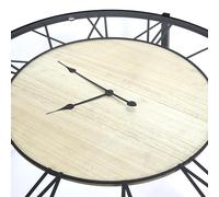 HOME DECO FACTORY - HD5242 Mesa de Centro Reloj Diseño Chic en Vidrio Templado - Diseñada para Salón y Comedor - Dimensiones 90 x 90 x 50 cm - Color Negro