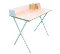 HOME DECO FACTORY HD6423 Escritorio Brice Blanco Mobiliario Mesa Oficina Trabajo Home Office TeleTrabajo, Metal y Acero Inoxidable, 84x90x50 cm