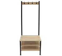 HOME DECO FACTORY HD6426 Perchero Mobilier Mueble De Entrea, Metal, Acero Inoxidable, Beige Negro, 60 x 40 x 175