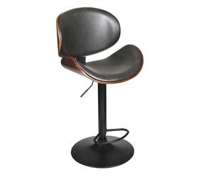 HOME DECO FACTORY - HD6602 Silla de Bar Alta Retro en Madera y Hierro - Altura Ajustable 61-82 cm - Asiento Acolchado Confortable - Diseño Aireado - Diseñada para Salón o Sala de Espera - Color Negro