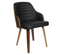 HOME DECO FACTORY - HD6603 Silla Retro Nash - Sillón de Mesa Cómodo - Diseño Chic para Salón y Comedor - 57 x 51 x 79 cm - Color Negro