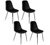 HOME DECO FACTORY - HD66341, Juego de 4 Sillas, Modelo Amber, Elegante y Cómoda, Diseñada para Salón o Comedor, Ligera y Fácil de Mover, Dimensiones 54,2x85x44 cm, Color Negro