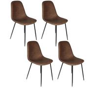 HOME DECO FACTORY - HD66341 Juego de 4 Sillas - Modelo Amber Elegante y Confortable - para Salón o Comedor - Ligeras y Fáciles de Mover - Dimensiones 54,2 x 85 x 44 cm - Color Marrón