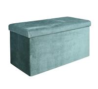 HOME DECO FACTORY - HD6815, Baúl Banco Plegable Diseño Moderno y Tendencia para Salón, Dormitorio o Comedor, Práctico con Almacenamiento, Tacto Suave, Dimensiones 76x38x38 cm, Color Azul