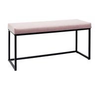 HOME DECO FACTORY - HD6835 - Banco de Entrada en Terciopelo Acanalado Rosa - Diseño Escandinavo - para Salón, Dormitorio o Pasillo - Dimensiones 100 x 39 x 49 cm