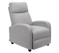 HOME DECO FACTORY - HD7159 Sillón de Relajación Contemporáneo - Asiento de Espuma de Poliéster - Base de Plástico - Dimensiones 67 x 97 x 93 cm - Color Gris Claro