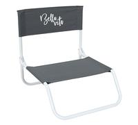 HOME DECO FACTORY - HD7224 Silla de Playa Plegable Bella Vita - Diseñada para Exterior - Dimensiones 44 x 52 x 46 cm - Altura de Asiento 16 cm - Color Gris