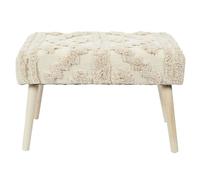 HOME DECO FACTORY - HD7524 Banco Modelo Mirage - Colección Contemporánea - Asiento de Tela - Diseñado para Salón y Dormitorio - Dimensiones 60 x 40 x 32 cm - Color Blanco Marrón