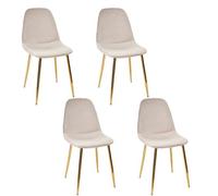 HOME DECO FACTORY, HD7604, Juego de 4 Patas Doradas, Muebles, Silla de Mesa, 50 x 86 x 44 cm, Altura Asiento 47 cm, Topo Dorado, Acero aleado