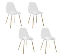 HOME DECO FACTORY, HD7614, Lote de 4 sillas Transparentes Phenix, Les P'Tits Prix, Mobilier, Assise, Chaise Fauteuil de Table, 55 x 81,9 x 45,9 cm, Hauteur Assise 46,5 cm, marrón Negro