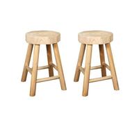 HOME DECO FACTORY, HD7626, Juego de 2 taburetes de Madera Harald, Natural Crush, Muebles, Asiento, Banco y Taburete, 26 x 40 x 26 cm, Altura del Asiento 40 cm, marrón