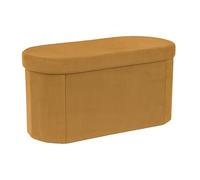 HOME DECO FACTORY - HD7824 - Pouf de Almacenamiento Acanalado en Metal - Diseño Moderno - Ideal para el Salón o Dormitorio - Dimensiones 35 x 41 x 35 cm - Color Terracota
