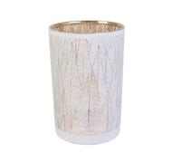 HOME DECO FACTORY - HD9025 Jarrón Decorativo Tauri de Vidrio Bicolor - Diseñado para Resaltar Tus Flores - Dimensiones 20 x 12 x 12 cm - Color Blanco