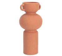 HOME DECO FACTORY - HD9100 Jarrón de Cerámica Terracota con Asa - Diseño Moderno y Elegante - Diseñado para Ramo o Decoración Interior - Dimensiones 25,5 x 11,5 x 11,5 cm - Color Naranja