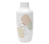 HOME DECO FACTORY - HD9109 Jarrón de Cerámica Poesie Formelle, Diseño Contemporáneo, Objeto Decorativo Versátil para Flores o Decoración, H29 cm, Blanco, Rosa, Verde, Negro