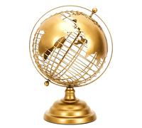 HOME DECO FACTORY - HD9117, Globo Terráqueo de Metal Dorado, Diseño Elegante para Decoración Interior, Ideal para Oficina o Salón, Multicolor, Tamaño: 30 cm