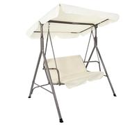 HOME DECO FACTORY - HDO0096 Columpio Soria Beige 140 cm M1, Mobiliario de Exterior, Asiento Confortable, 146x160x109 cm, Altura del Asiento 54 cm, Repelente al Agua, Tratamiento Epoxi, Beige
