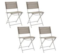 HOME DECO FACTORY - HDO0210, Juego de 4 Sillas, Modelo Elba Beige, Mobiliario, Mobiliario de Exterior, Asiento de Exterior, 46x80x50 cm, Altura del Asiento 48 cm, Beige