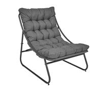 HOME DECO FACTORY, HDO0375, Sillón de Exterior Ergonómico Antracita, Diseño Moderno y Elegante, Confort óptimo, Fácil de Mantener, Versátil para Interior y Exterior, 68x855x88 cm