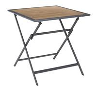HOME DECO FACTORY - HDO0410, Mesa de Metal Negro Efecto Madera 70x70 cm, Diseño Elegante y Moderno, Ideal para Interior y Exterior, Fácil de Mantener, Espacios Pequeños