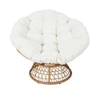 HOME DECO FACTORY - HDO2177 Butaca Giratoria Cancún - Confort y Elegancia para Interior - Diseño Moderno - Ideal para Salón u Oficina - Tamaño Estándar - Color Blanco