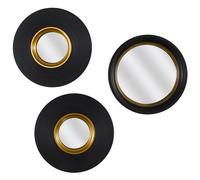 HOME DECO FACTORY - HD0111, Espejo Convexo Diseño Minimalista 25,5 cm - Diseñado para Salón, Dormitorio o Pasillo - Efecto de Profundidad y Acabado Cuidadoso - Negro y Dorado