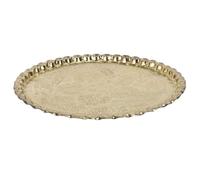 HOME DECO FACTORY - KA0114 Bandeja Decorativa de Metal - Diseñada para Decoración Interior - Ø 47,5 cm - Versátil para Mesa o Decoración - Color Oro