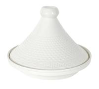 HOME DECO FACTORY - KA0280, Tajín de Presentación en Cerámica 25,5 cm - Utensilio de Cocina y Accesorio de Servicio Elegante, Ideal para Carnes y Verduras, Blanco