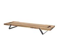 HOME DECO FACTORY, KA0322 Tabla de Cortar de Acacia con pies de Metal, Ideal para Aperitivos y Tapas, Elegante y Resistente, 55 cm, marrón y Negro, Consejo de presentación