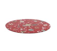 HOME DECO FACTORY - KA0394, Plato Giratorio de Navidad Elegante para Servicio de Mesa, Práctico y Duradero, Ideal para Fiestas y Cenas, Fácil de Limpiar, Tamaño: 30 cm, Color: Blanco/Rojo
