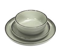 HOME DECO FACTORY - KA0446, Juego de Vajilla 12 Piezas en Gres Verde, Diseño Artesanal, Duradero y Fácil de Mantener, Ideal para Comidas Familiares, Tamaño: 12 Piezas, Color: Verde