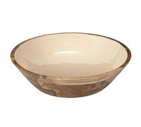 HOME DECO FACTORY - KA0569 Ensaladera en Madera de Mango Dune Uni - Diseño Elegante - Ideal para Ensaladas y Frutas - Fácil de Mantener - Ø28 - Color Marrón y Beige