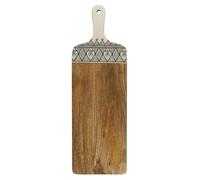 HOME DECO FACTORY - KA0579 - Tabla de Presentación en Madera de Mango Dune Negro, Diseño Elegante y Duradero, Ideal para Cenas y Decoraciones, Tamaño 58 cm, Colores Marrón, Blanco, Negro