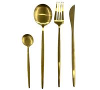 HOME DECO FACTORY - KA0592 Juego de Cubiertos 24 Piezas Dorado - Acero Inoxidable Elegante, Versátil y Fácil de Mantener, Ideal para Todas Las Ocasiones, 24 Piezas, Dorado