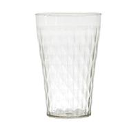 HOME DECO FACTORY - KA0600 Vaso de Plástico Mirage 4, Diseño Moderno, Ligero y Robusto, Desechable y Reutilizable, Fácil de Limpiar, 4 Piezas, Transparente