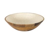 HOME DECO FACTORY - KA0653 Ensaladera de Madera de Mango Natural - Diseño Elegante y Versátil - Ideal para Ensaladas y Frutas - Tamaño 27,5 cm - Color Marrón Beige