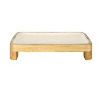 HOME DECO FACTORY, KA0654, Bandeja de presentación de Madera de Mango, diseño Elegante y Moderno, Ideal para Pan y Frutas, Talla 30 cm, Color marrón Beige
