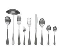 HOME DECO FACTORY - KA4661 Cubiertos de Acero Inoxidable Cepillado Gris, 39 Piezas, Juego Completo para Mesa, Comidas en Familia o con Amigos, Elegancia y Práctica, Todas Las Ocasiones