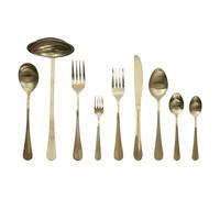 HOME DECO FACTORY - KA4662, Cubertería 39 Piezas Dorada, Conjunto Elegante para Cenas Refinadas, Ideal para Ocasiones Especiales y Uso Diario, Tamaño Todas Tus Mesas, Dorado