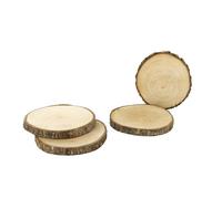 HOME DECO FACTORY - KA4715 Posavasos de Tronco de Madera - Set de 4 - Diseñado para Bebidas y Aperitivos - Ambiente Natural y Auténtico - Dimensiones 13 x 11 x 11 cm - Madera