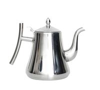 HOME DECO FACTORY - KA6128 Tetera de Acero Inoxidable Elegante y Funcional - Diseñada para Té, Café y Aperitivos - Tapa Hermética para Conservar Aromas - Capacidad 1,2L - Color Plata