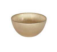 HOME DECO FACTORY - KA6134 Bol de Cristal Dorado 70 cl, Diseño Elegante y Moderno, para Sopas, Ensaladas, Aperitivos, Duradero, Fácil de Limpiar, para Todas Las Ocasiones - Oro