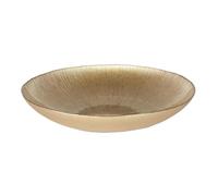 HOME DECO FACTORY - KA6138, Bol de Vidrio Dorado Elegante, Ideal para Servir Ensaladas, Frutas y Sopas, Diseño Refinado y Duradero, Fácil de Limpiar, Diámetro 40 cm, Color Oro