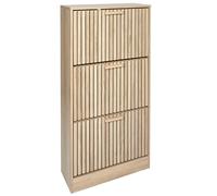 HOME DECO FACTORY Klaus Zapatero, 3 Puertas, Entrada, salón, Madera compuesta, marrón, 60x113x24